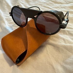 Vallon brown tinted sunglasses with removable sun blocker